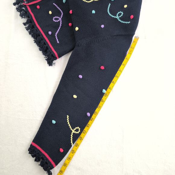 Vtg Christopher & Bank HandEmbroidered WhimsicalKnit ButtonUp Cardigan Women's L - Picture 9 of 9